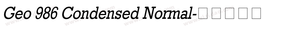 Geo 986 Condensed Normal字体转换